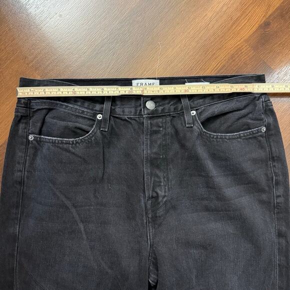 Frame Le Pegged Jeans Beacon Bay Black High Rise Straight Casual Minimalist 32 - Picture 6 of 8